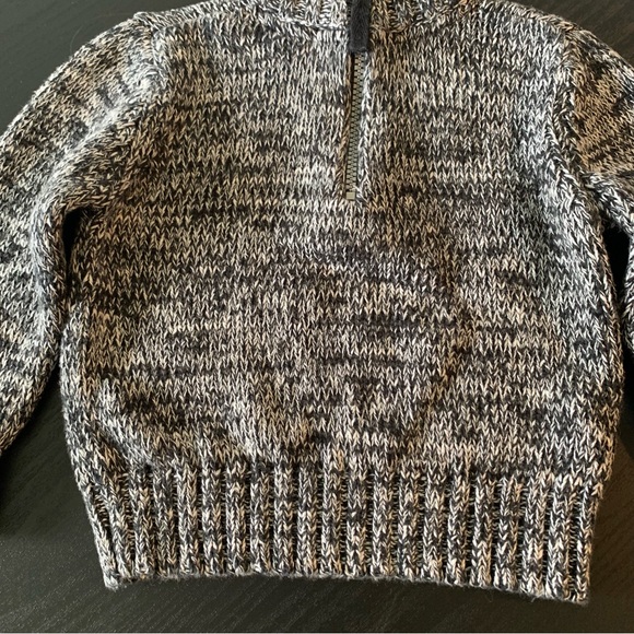 Unisex 24 Months CARTER’S Black White Marl Rag Sweater Pullover Half Zip EXC - Picture 2 of 15